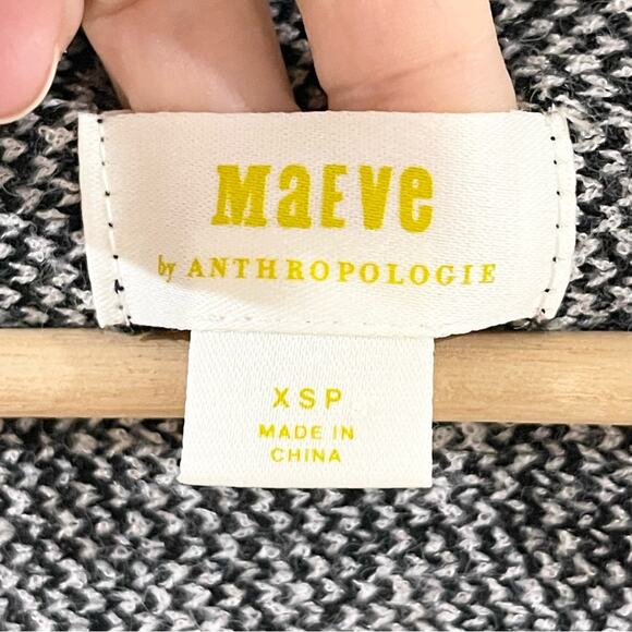 Anthropologie Maeve Sweater Vest Faux Wrap Black and White Woman’s size XSP - Picture 2 of 10